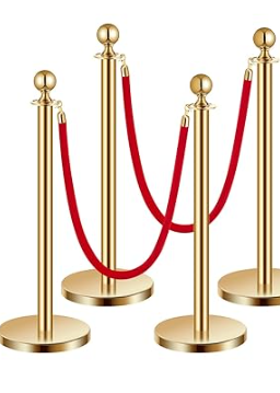 Stanchions w/ Red Rope