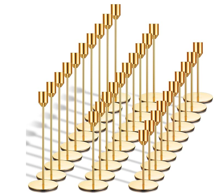 Gold Tapered Candle Holders