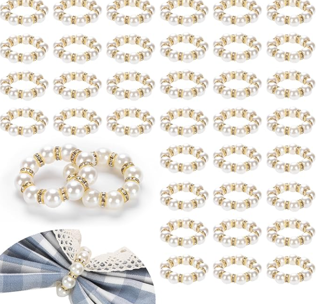 Pearl Napkin Ring Sets
