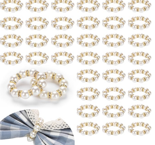 Pearl Napkin Ring Sets