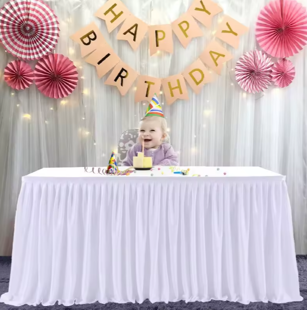 Rectangular Pleated Spandex Tablecloth